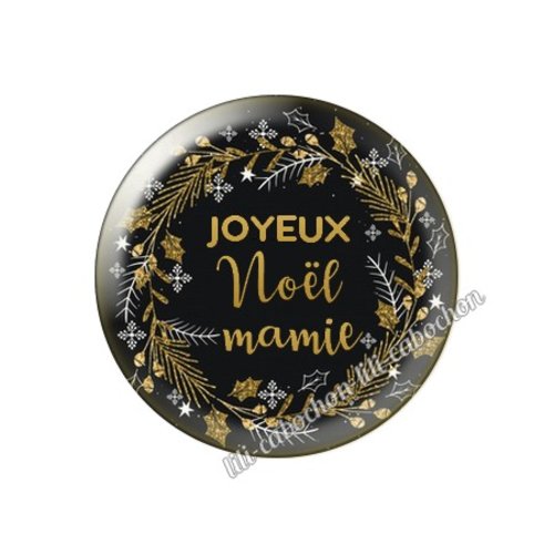 Cabochon résine a coller 25 mm noël mamie mca54