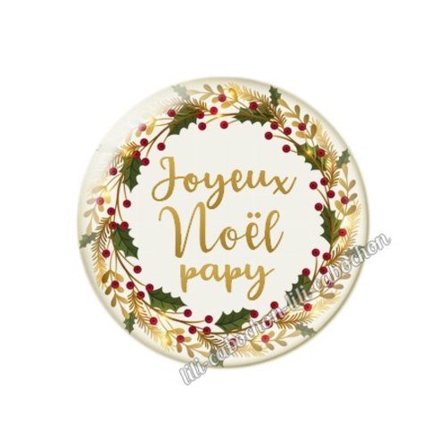 Cabochon résine a coller 25 mm noël papy mca56