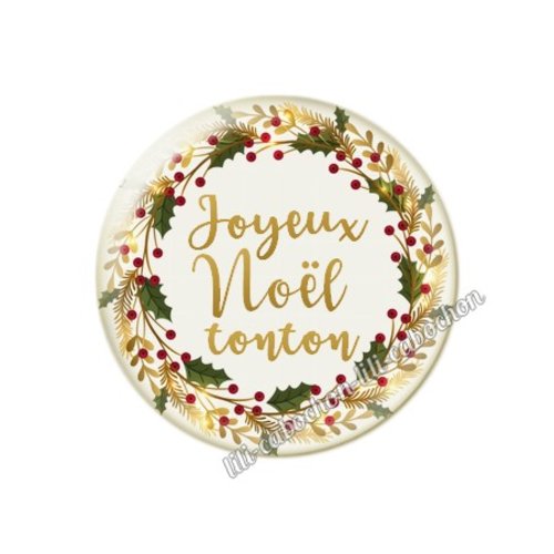 Cabochon résine a coller 25 mm noël tonton mca59