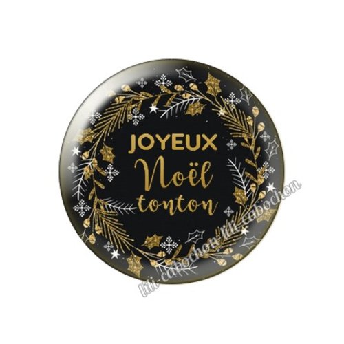 Cabochon résine a coller 25 mm noël tonton mca60