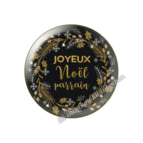 Cabochon résine a coller 25 mm noël parrain mca67