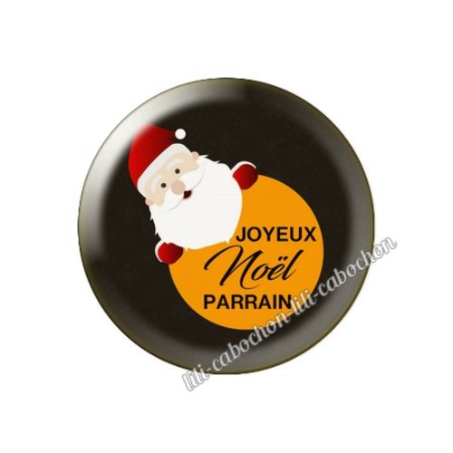 Cabochon résine a coller 25 mm noël parrain mca68