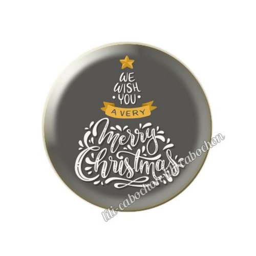 Cabochon résine à coller 25 mm noël no1