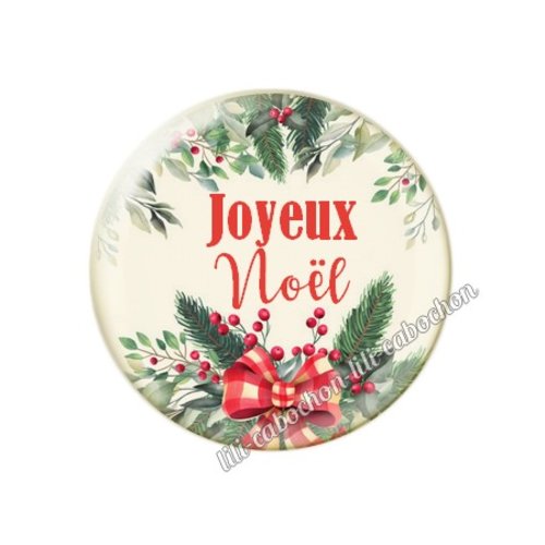 Cabochon résine à coller 25 mm noël no2