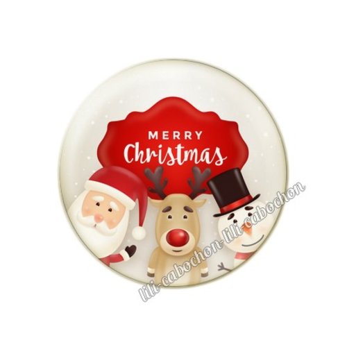 Cabochon résine à coller 25 mm noël no4