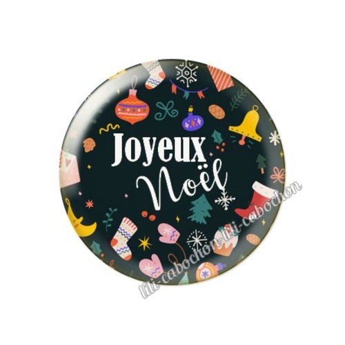 Cabochon résine à coller 25 mm noël no14