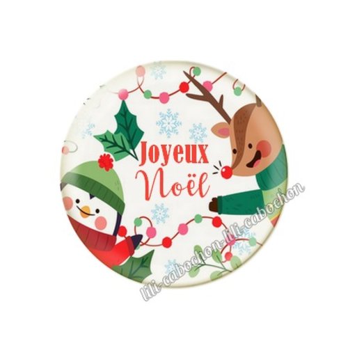 Cabochon résine à coller 25 mm noël no28