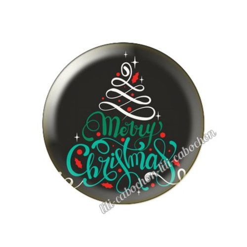 Cabochon résine à coller 25 mm noël no36