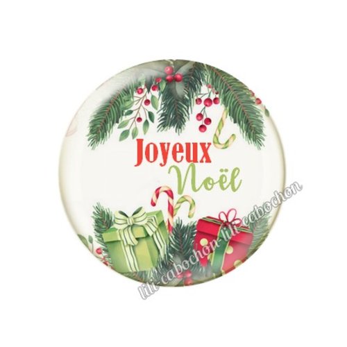 Cabochon résine à coller 25 mm noël no39