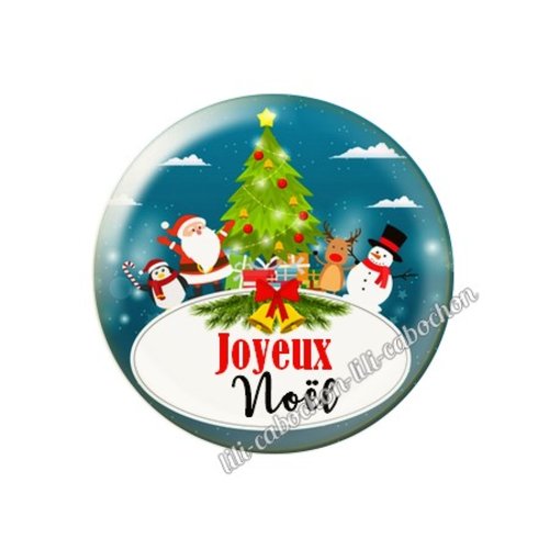 Cabochon résine à coller 25 mm noël no41