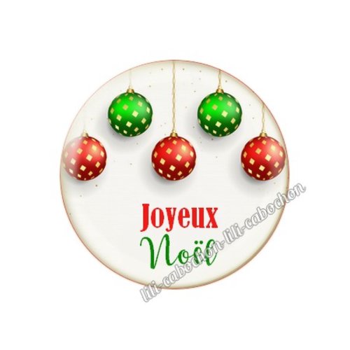 Cabochon résine à coller 25 mm noël no46