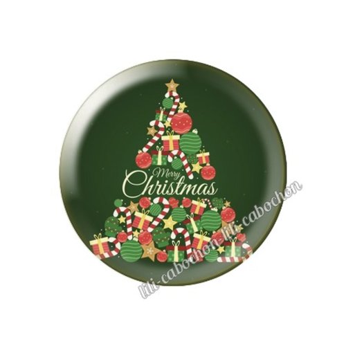 Cabochon résine à coller 25 mm noël no49