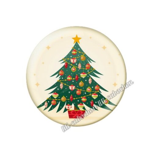 Cabochon résine à coller 25 mm noël no53