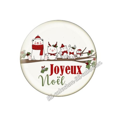 Cabochon résine à coller 25 mm noël no58