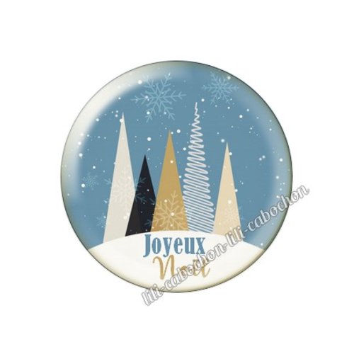 Cabochon résine à coller 25 mm noël no61