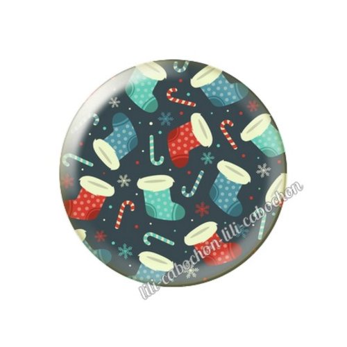 Cabochon résine à coller 25 mm noël no62