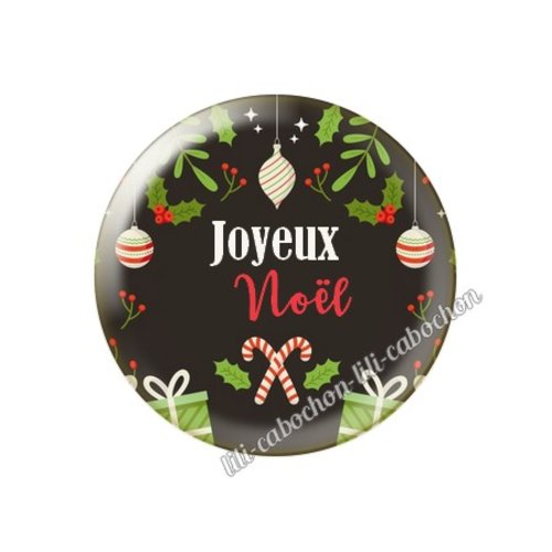 Cabochon résine à coller 25 mm noël no73