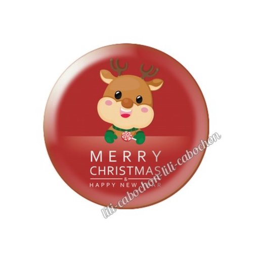 Cabochon résine à coller 25 mm noël no75