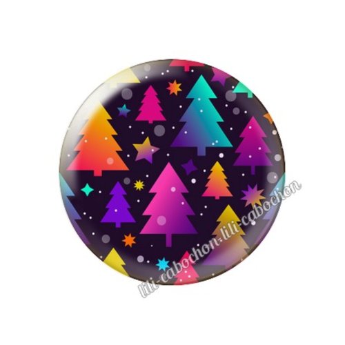 Cabochon résine à coller 25 mm noël no77