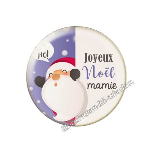 Cabochon résine à coller 25 mm joyeux noël mamie no2