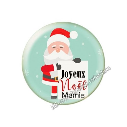 Cabochon résine à coller 25 mm joyeux noël mamie no6