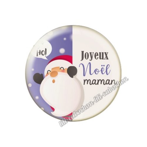 Cabochon résine à coller 25 mm joyeux noël maman no13
