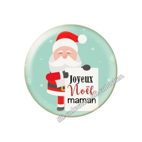 Cabochon résine à coller 25 mm joyeux noël maman no17