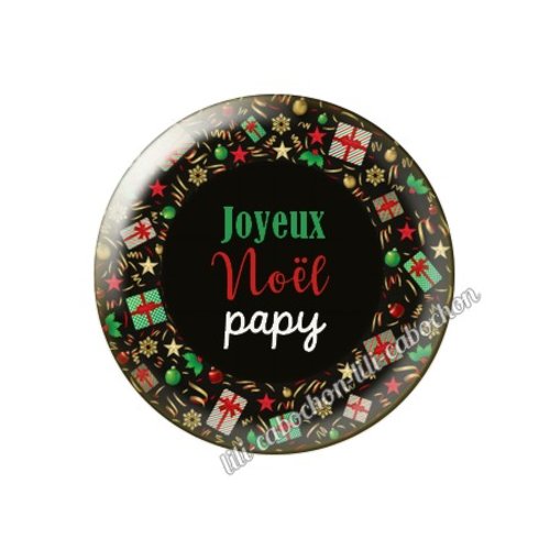 Cabochon résine à coller 25 mm joyeux noël papy no25