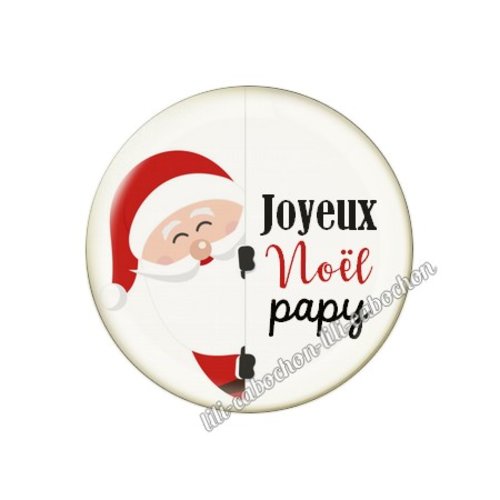 Cabochon résine à coller 25 mm joyeux noël papy no26