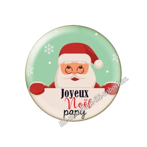 Cabochon résine à coller 25 mm joyeux noël papy no33