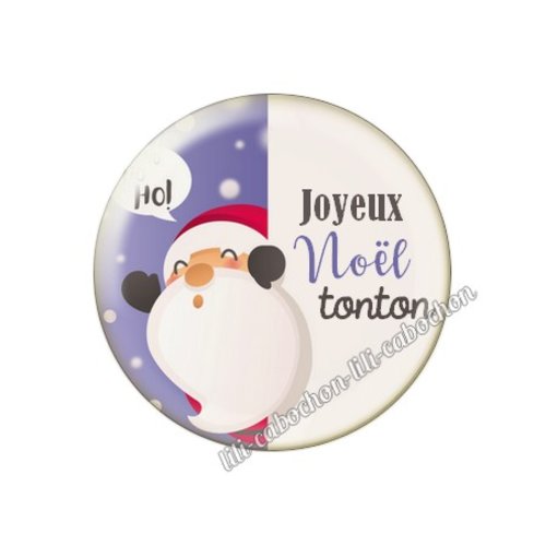 Cabochon résine à coller 25 mm joyeux noël tonton no67
