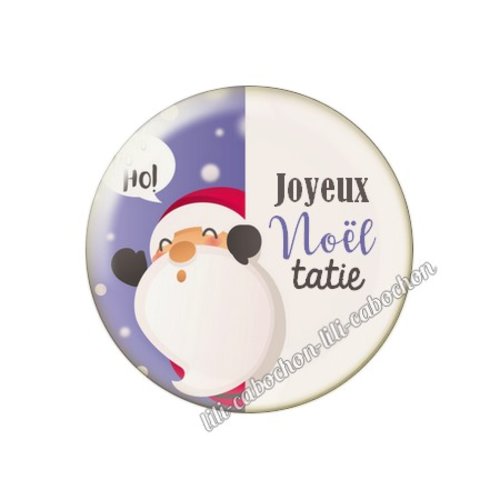 Cabochon résine à coller 25 mm joyeux noël tatie no85