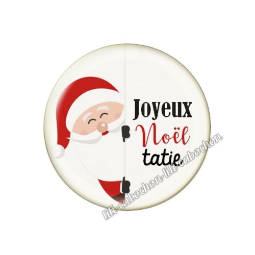 Cabochon résine à coller 25 mm joyeux noël tatie no87