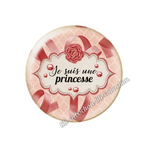 Cabochon résine à coller 25 mm princesse ma2