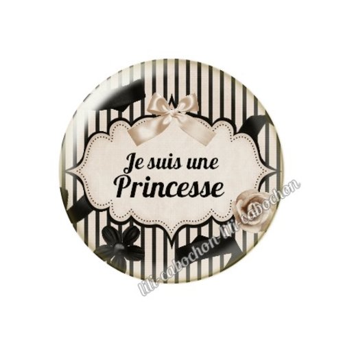 Cabochon résine à coller 25 mm princesse ma3