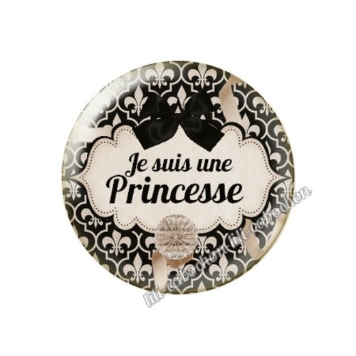 Cabochon résine à coller 25 mm princesse ma4