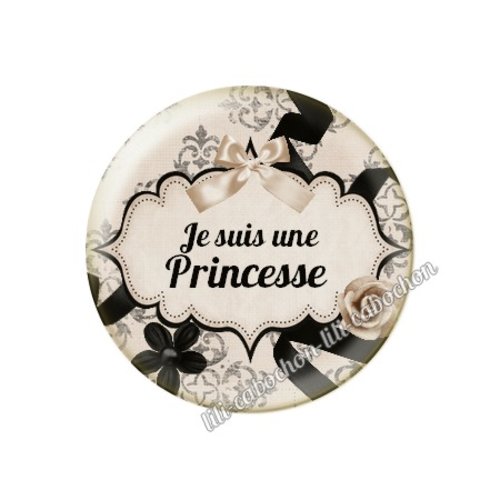 Cabochon résine à coller 25 mm princesse ma5