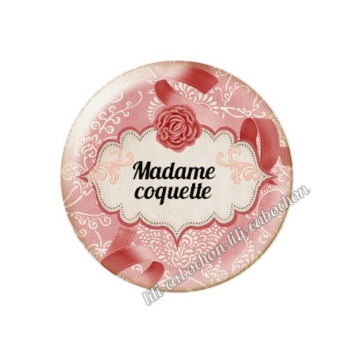Cabochon résine à coller 25 mm madame coquette ma10
