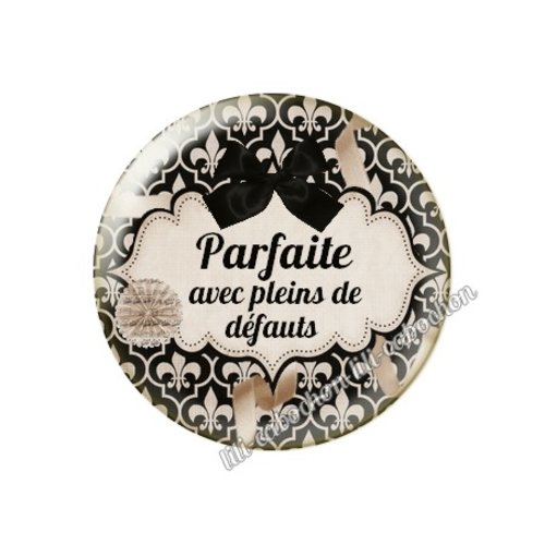 Cabochon résine à coller 25 mm madame parfaite ma13