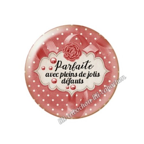 Cabochon résine à coller 25 mm madame parfaite ma15