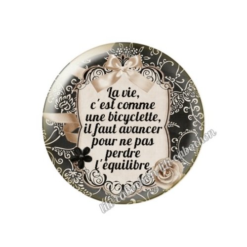 Cabochon résine à coller 25 mm citation ma21