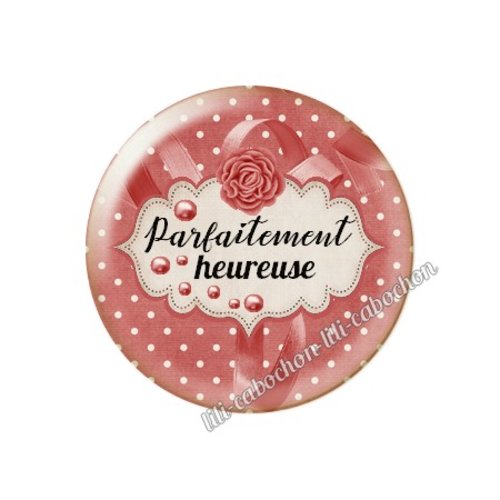 Cabochon résine à coller 25 mm heureuse ma28