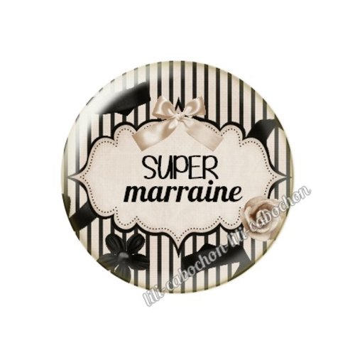 Cabochon résine à coller 25 mm marraine ma37