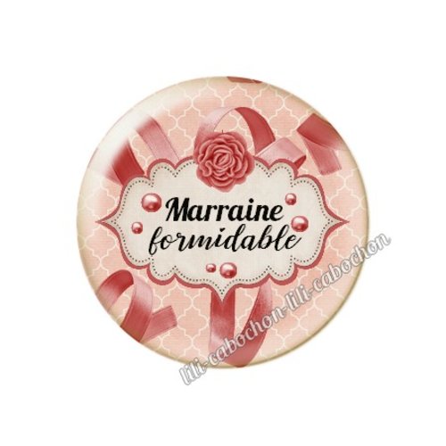 Cabochon résine à coller 25 mm marraine ma40