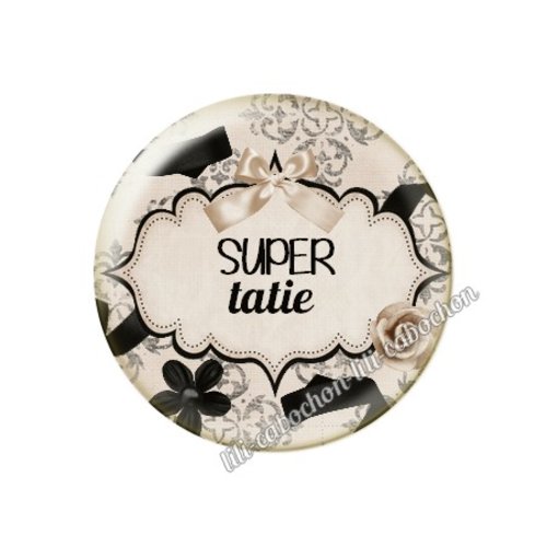 Cabochon résine à coller 25 mm tatie ma42