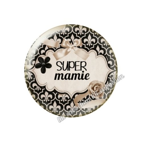 Cabochon résine à coller 25 mm mamie ma47
