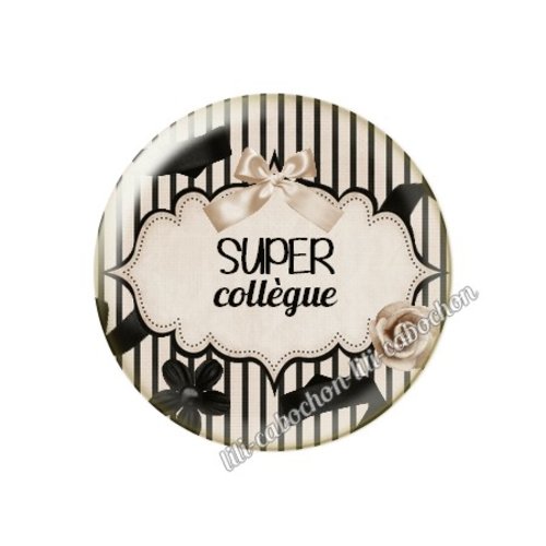 Cabochon résine à coller 25 mm collègue ma51