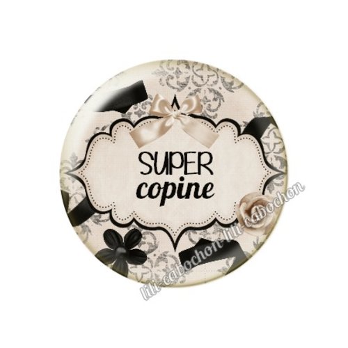 Cabochon résine à coller 25 mm copine ma57