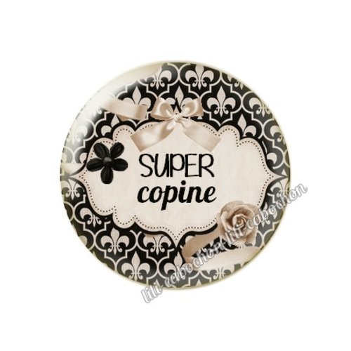 Cabochon résine à coller 25 mm copine ma58