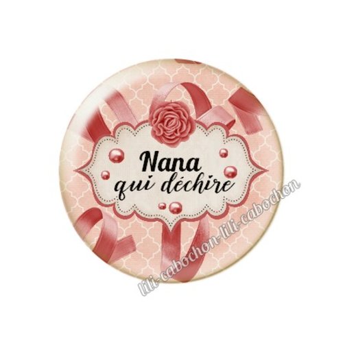 Cabochon résine à coller 25 mm nana ma61